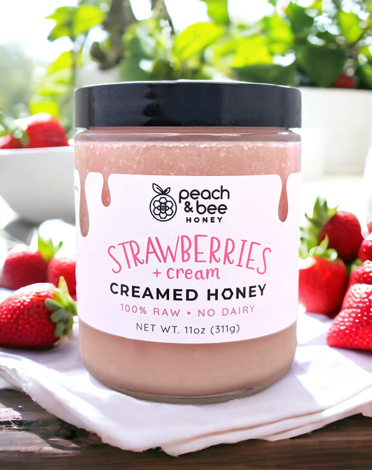 Strawberries + Cream Creamed Honey