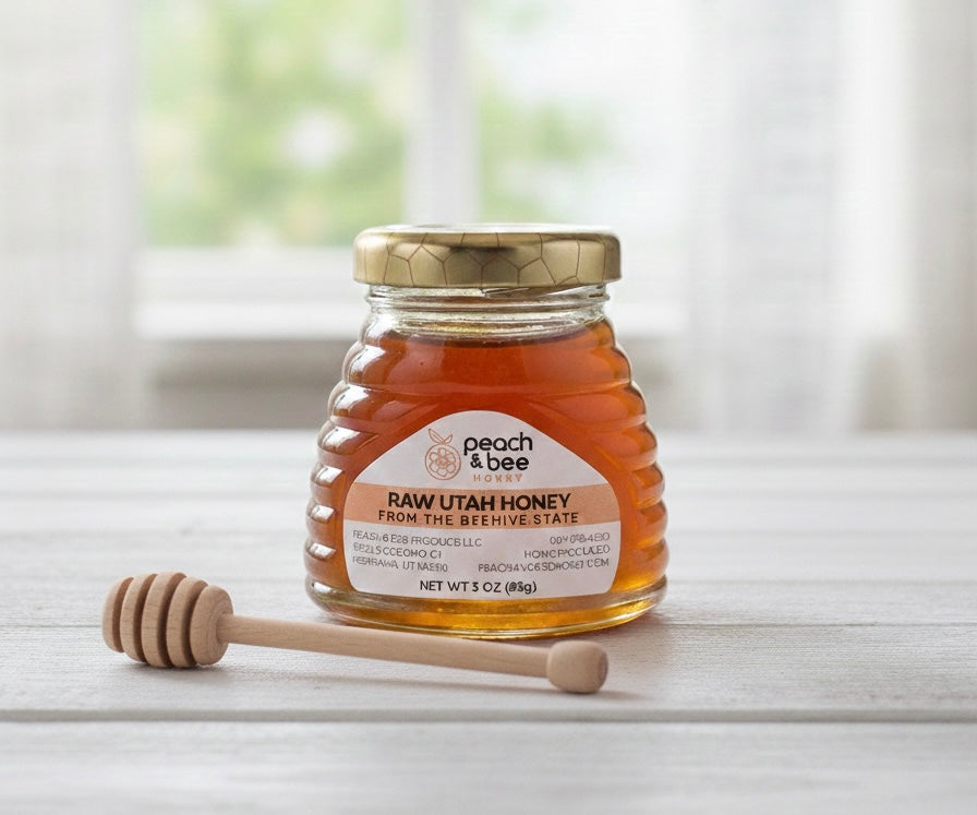 Utah Honey Glass Hive Jar: Forever-Liquid Honey!