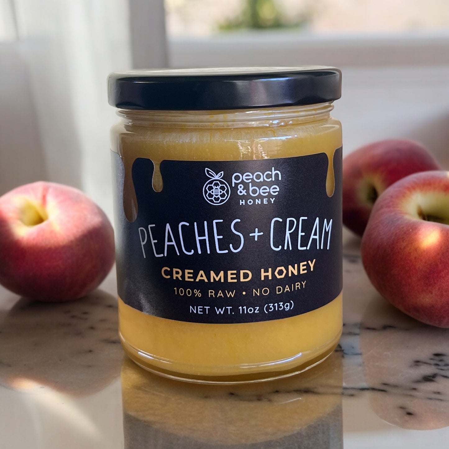 11oz Peaches & Cream Creamed Honey